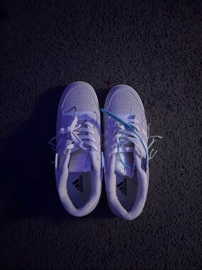 adidas White Low-Top Leather Sneakers with Three Stripes